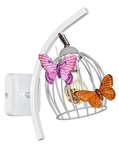 Lampa ścienna do pokoju dziewczynki Motylek 1xE27