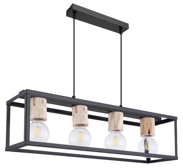 Lampa metalowa czarna 4xE27 Retro 34-00811