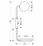 PONIO LAMPA KINKIET CZARNY 1X25W G9 KLOSZ BIAŁY