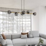 Nowoczesna lampa wisząca nad wyspę GRAVITY 6 BL GRAFIT