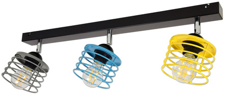 Lampa sufitowa do pokoju nastolatka kolorowa w stylu loft Listwa Edison Koszyk 3