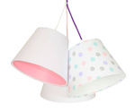 Lampa sufitowa do pokoju dziewczynki różowa w kropki 3xE27 