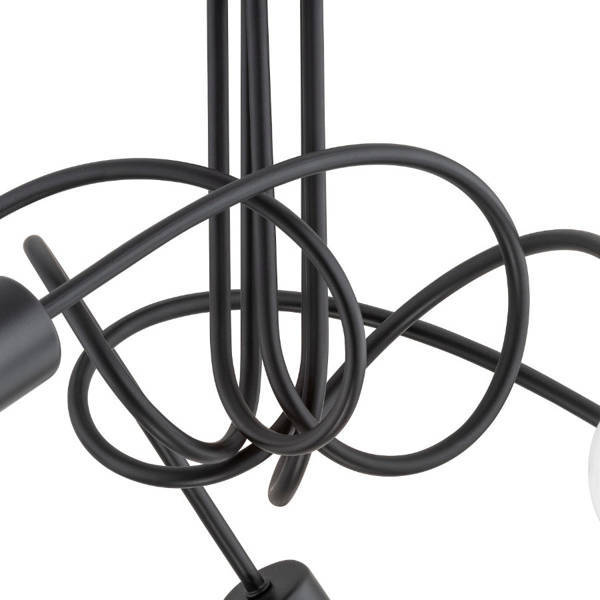 Stylowy żyrandol 5 punktowy E27 LUPO wys.32 cm | czarny