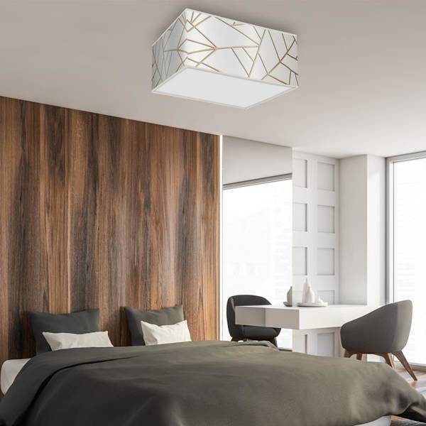 Lampa sufitowa ZIGGY WHITE, MLP7563, biały/złoty, 2x60W E27