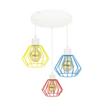 Lampa sufitowa do pokoju dziecięcego kolorowa Edison Loft 3xE27 Led 