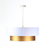 Lampa wisząca biało-złota podwójna walec średnica 60 cm