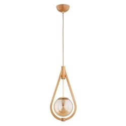 Lampa wisząca ALFA GOTA DREWNIANA 1xE27 21cm | 61215