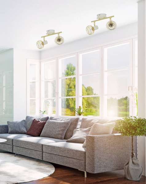 Lampa ścienna 2xE14 26cm Oslo 92-61805 Listwa Biały/Złoty