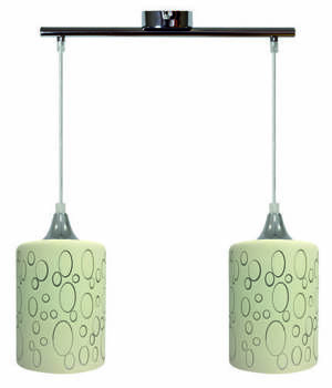 Lampa wisząca chromowa + szklany kremowy klosz 2x40W Sand Candellux 32-57761