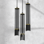 Lampa wisząca ESTILO, MLP8411, czarny/złoty, 3x40W GU10