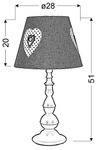 Lampka stołowa biało-różowa 51cm Sweet 41-64189