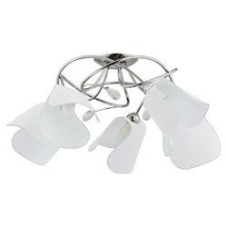 Lampa sufitowa żyrandol nowoczesny SENSO chrom/biały śr. 45cm