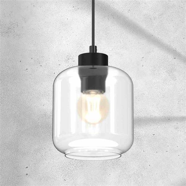 Lampa wisząca SOMBRA CLEAR, MLP8367, czarny/transparentny, 1x60W E27