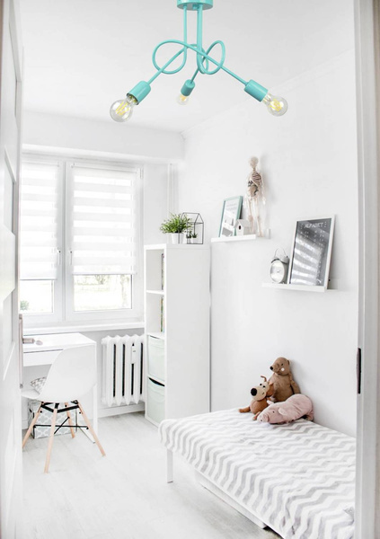  Lampa sufitowa do pokoju chłopca i dziewczynki turkusowa Mondo 3 loft