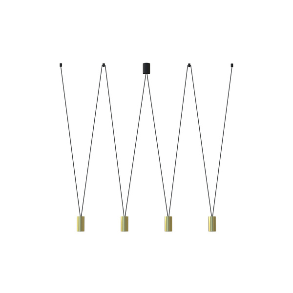 Lampa wisząca nad wyspę MORE EYE IV regulowana 4x GU10 10W | mosiądz