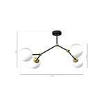 Lampa sufitowa JOY BLACK / GOLD 4xE14