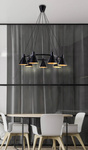 Lampa wisząca czarno-złota matowa sufitowa 7x40W More Candellux 37-71170