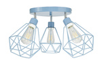  Lampa sufitowa do pokoju dziecka niebieski pastel w stylu loft druciak Carmen 3xE27