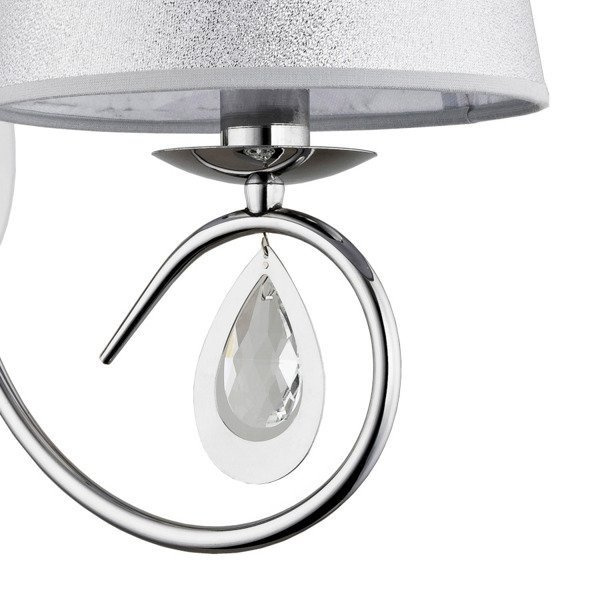 Nowoczesna lampa ścienna IZYDA I srebrny śr. 28cm