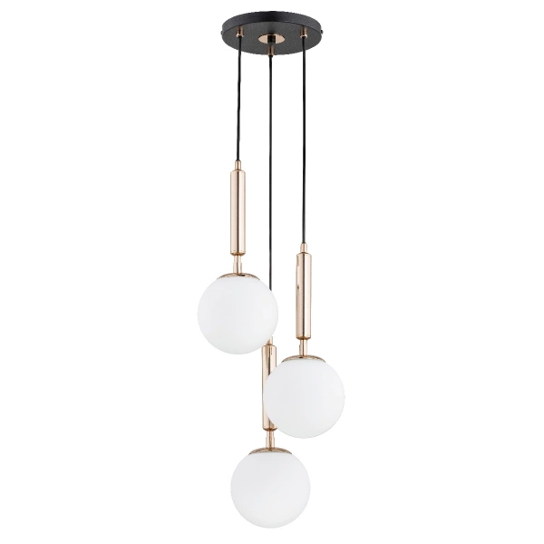 Lampa wisząca ALFA VOLDA PICOLO CZARNO-ZŁOTA 3xE14 28cm | 62202