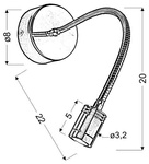Lampa kinkiet na wysięgniku 3W LED chrom RAX 21-37435