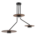 Lampa sufitowa regulowana DISK III sklejka GX53 | czarny brązowy
