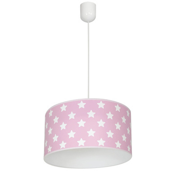 Lampa wisząca dla dziewczynki różowa w białe gwiazdki