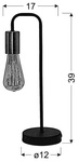 Lampa stołowa nocna czarna oprawka bez klosza Herpe Candellux 41-66862