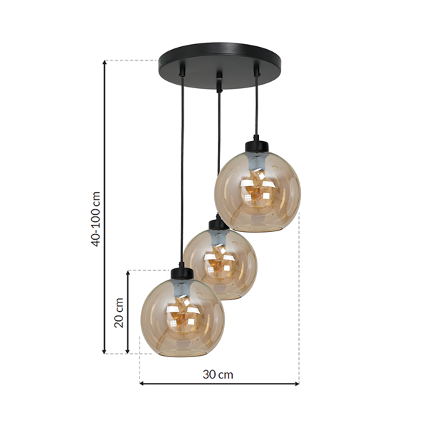 Nowoczesna lampa wisząca koło SOFIA AMBER MLP6584