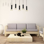 Lampa wisząca DANTE, MLP7250, czarny/złoty, 5x8W LED GU10