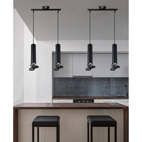 Lampa wisząca podwójna czarna 2x50W GU10 Tuba Candellux 32-78650