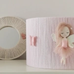 Lampa wisząca do pokoju dziewczynki w stylu Boho Wróżki Różowa 35 cm