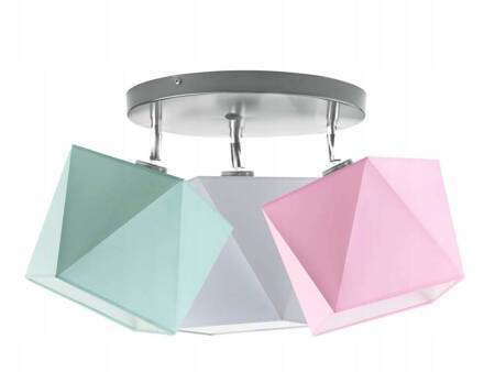 Lampa sufitowa do pokoju dziecięcego kolorowe abażury Tęczowy Diamencik