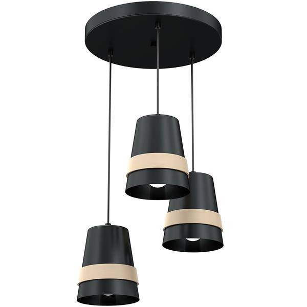 Nowoczesna lampa wisząca koło VENEZIA BLACK 3xE27 MLP5454