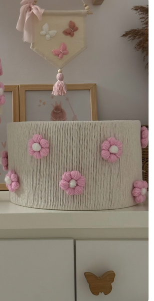 Lampa wisząca do pokoju dziewczynki w stylu Boho Kwiatki Różowe 45 cm
