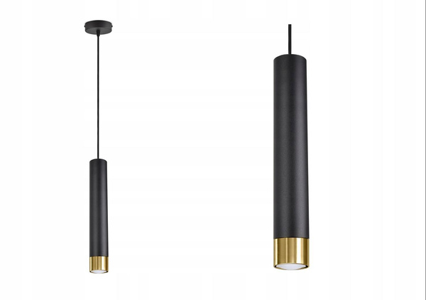 Lampa wisząca spot czarno-złoty 1 xGU10