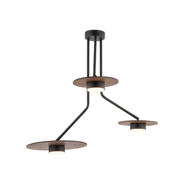 Lampa sufitowa regulowana DISK III sklejka GX53 | czarny brązowy