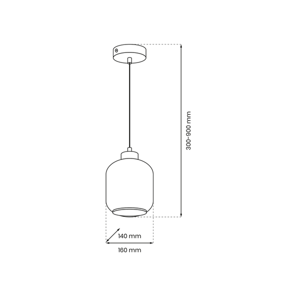 Lampa wisząca SOMBRA AMBER, MLP8370, czarny/bursztynowy, 1x60W E27