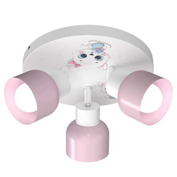 Lampa sufitowa do pokoju dziewczynki Kotki 3xE27