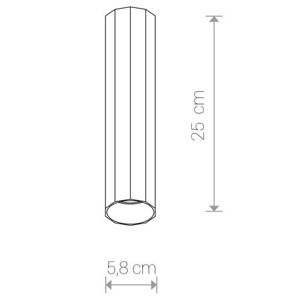 Spot sufitowy kanciasta tuba POLY M biały śr. 5,8cm
