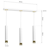 Nowoczesna lampa wisząca DANI WHITE/GOLD 3xGU10 MLP6236