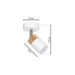 Lampa sufitowa/kinkiet JOKER, MLP6299, biały/drewno/chrom, 1x8W GU10