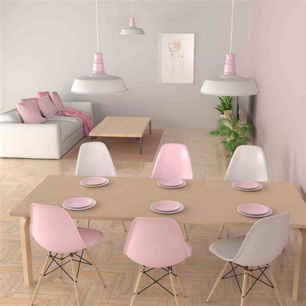 Lampa wisząca ENZO WHITE/PINK 1xE27