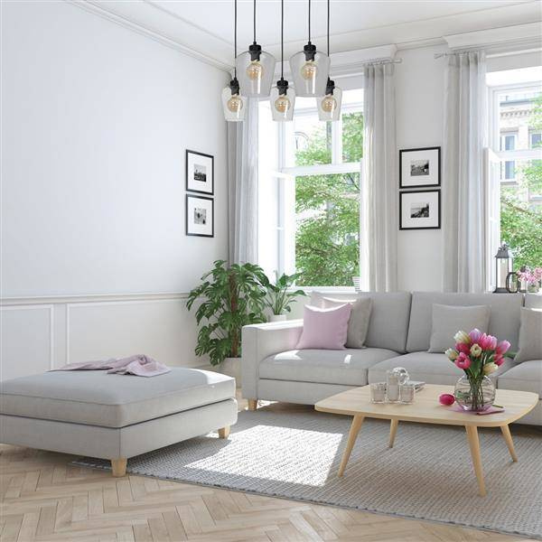 Nowoczesna lampa wisząca prostokąt SANTIAGO CLEAR MLP6615