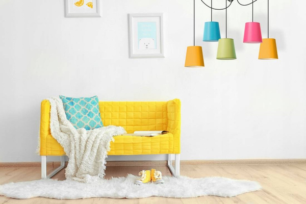 Lampa wisząca do pokoju dziecięcego kolorowa Stożek 3
