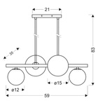 Lampa wisząca sufitowa mosiądz 4xG9 Kama 34-73426