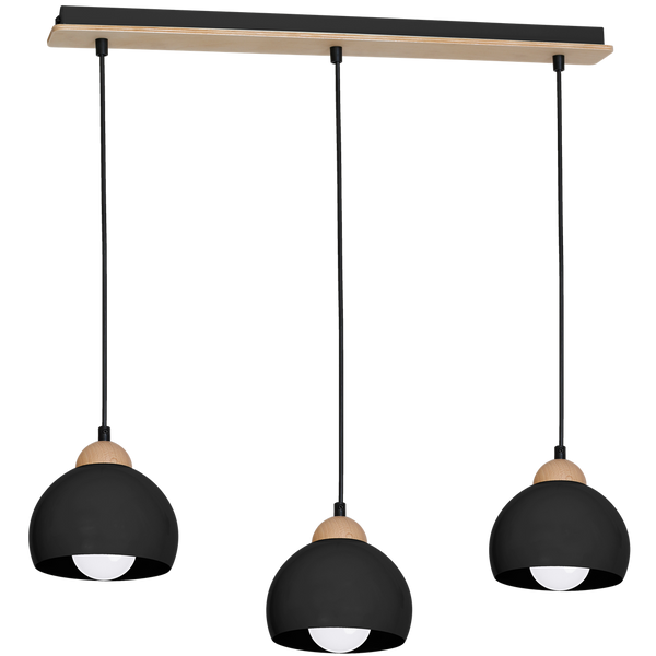 Lampa wisząca nowoczesna zwis listwa kula DAMA III czarny szer. 64cm