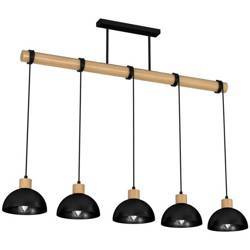 Lampa wisząca ERIK, MLP7227, czarny/drewno, 5x60W E27