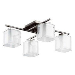 Lampa sufitowa nowoczesna SQUARE wenge/chrom szer. 50cm