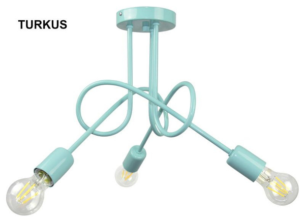 Lampa do pokoju dziecka turkusowa Mondo 3 Loft